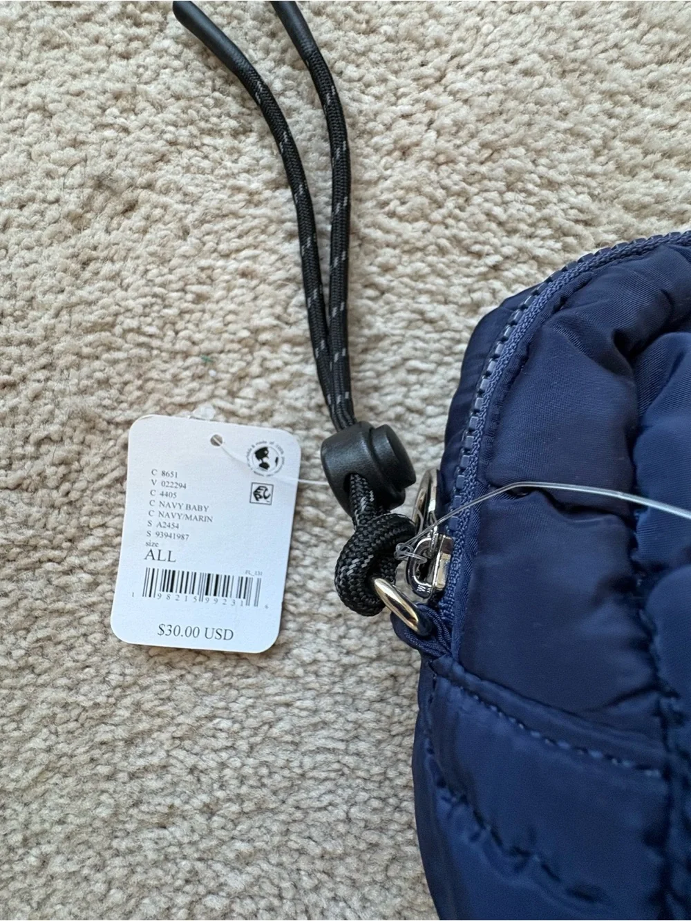 Scout Quilted Black Wristlet & Free People Navy Puffer Cosmetic Clutch Set